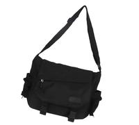 MALSSE Teens Casual Tinta unita Nylon Spalla Borsa Con Fibbia Grande Capacità Crossbody Messaggeri Borsa Per Scuola College Adolescente Sacchetto di Scuola, Nero , One Size