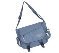 MALSSE Teens Casual Tinta unita Nylon Spalla Borsa Con Fibbia Grande Capacità Crossbody Messaggeri Borsa Per Scuola College Adolescente Sacchetto di Scuola, Blu, One Size
