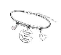 MALSSE Ti - Braccialetto con perline in acciaio, alla moda, per tutti i giorni, per bambini, vestibilità comoda, accessorio per tutti i giorni, Misura unica, come descritto