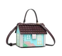 MALSSE Unica borsa a forma di casa di Natale per le donne PU Crossbody Bag Borse a tracolla con tracolla regolabile divertente borsa casual Outing Bag, Verde, One Size