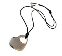 MALSSE Unico Lungo PU Pelle Corda Collana Hollow Love Cuore Pendente Neckchain Per Le Donne Girocollo Regolabile Accessorio Moda Versatile Gioielli