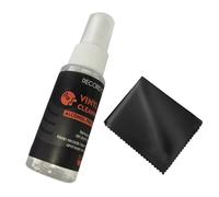 MALSSE Vinyls - Liquido detergente per dischi da 30 ml, perfetto per giradischi, include panno in microfibra e kit di pulizia per la rimozione delle impronte digitali