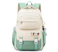 MALSSE Zaino alla moda per le donne borsa da scuola studentessa adolescente viaggio grande capacità ragazze ragazze adolescenti ragazzi borsa grande per tutti i giorni, Verde