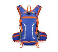 MALSSE Zaino impermeabile unisex a doppia spalla per attività all'aperto, multi tasca, per ciclismo, campeggio, con supporto per caschi da viaggio, Blu reale