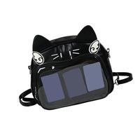 MALSSE Zaino Itabag in PU con gatti anime giapponesi per donne e ragazze adolescenti con display a spillo, borsa a tracolla trasparente con cinghie regolabili borsa a tracolla alla moda, C, One Size