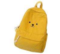 MALSSE Zaino multiuso per la scuola, zaino ergonomico in velluto a coste di grande capacità, per uso quotidiano, zaino scolastico, Giallo