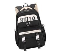 MALSSE Zaino per adolescenti alla moda con tessuto Oxford resistente all'acqua Shcool borsa zaino per studenti universitari per avventure quotidiane zaino da viaggio, Nero