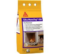 Sika - Sika Monotop 100 Fire Resistant, Grigio - Malta refrattaria monocomponente - Allettamento di blocchi refrattari - Facile da applicare - Sacchi da 5 kg