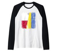 Malta Ucraina Mezza Bandiera Patrimonio ucraino Maltese Maglia con Maniche Raglan