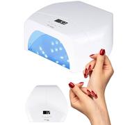 MalTec Lampada per unghie per manicure e pedicure, 268 W, UV Dual LED, smalto gel ibrido, bianco