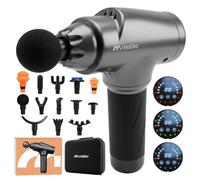 MalTec Pistola massaggiante con 13 testine, 30 livelli, ampiezza 12 mm, sensore di pressione LED, batteria 2500 mAh, LCD touch, massaggiatore silenzioso per schiena, collo, muscoli, sport, calore