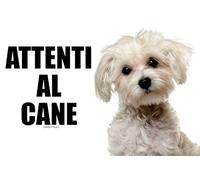 MALTESE attenti al cane mod 1 TARGA cartello IN METALLO (15X20)