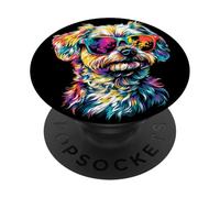 Maltese con Occhiali da Sole I Cani Maltesi Amano il Dolce PopSockets PopGrip Adesivo