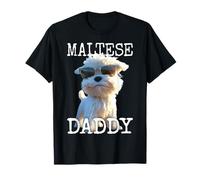 Maltese Daddy Cani Papà Festa del Papà Dad Dolce Maltese Maglietta