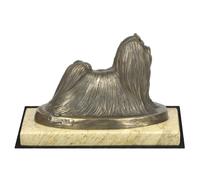 Maltese - Figura Con Cane Su Sandigem Marmo Art Dog