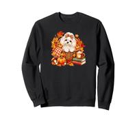 Maltese Foglie Autunnali zucche Cane d'Autunno Felpa