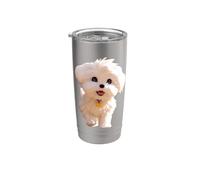 Maltese Piccolo Cane Maltese Cani Amore Dolce Maltese Bicchiere termico in acciaio inox doppia parete