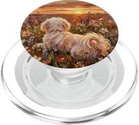 Maltese posa in fiori selvatici al tramonto opere d'arte del cane PopSockets PopGrip per MagSafe