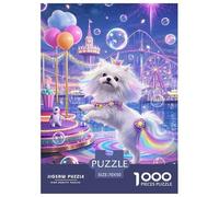 Maltese Puppy Jigsaw Puzzle Impossibili 1000Pcs Decorazione Per La Casa. Giochi Rilassamento E Intelligence Per Adulti E Ragazzi Da 14 Anni 70x50cm/1000pcs