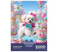 Maltese Puppy Puzzle 1000 Pezzi Classico Per Adulti,Cute Pet, Intrattenimento Creativo Regalo Creativo Per Il Relax Per Uomini E Donne 70x50cm/1000pcs