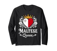 Maltese Queen Malta Flag Proud Maltese Woman Maglia a Manica