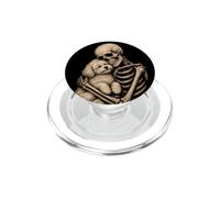 Maltese scheletro abbraccio gotico amante dei cani arte Halloween PopSockets PopGrip per MagSafe