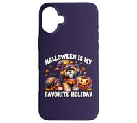 Maltese Shih Tzu Graphic Halloween Is My Favorite Holiday Custodia per iPhone 16 Plus