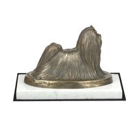 Malteser - Figura Con Un Cane Su Marmo Bianco Art Dog DE