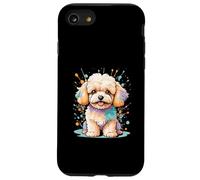 Maltipoo carino in stile cartoon con sfondo a schizzi Custodia per iPhone SE (2020) / 7 / 8
