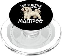 Maltipoo La vita per gli amanti dei cani è migliore con un Maltipoo PopSockets PopGrip per MagSafe