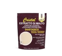 Malto Attivo, Cristal Diastasico 1000g, Estratto di Malto Cristallizzato ad Elevato Potere Diastasico, Malto d’Orzo e Mais Ideale per Panificazione, 5.000 Unità Pollak, Made in Italy.