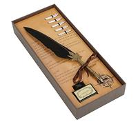 Malufain Set Penna D'Oca, Penna D'Oca Vintage con Pennini in Metallo, (#3) | , di lusso, include 6 pennini, inchiostro , perfetto per la calligrafia