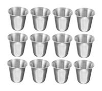 MALUGOGO 12 Pezzi Coppa per Comunione in Acciaio Inossidabile da 15 Ml, Impilabile e Portatile, Tazza Religiosa Elegante per Cerimonie e Riti Sacri in Chiesa
