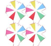 MALUGOGO 150 Pezzi Bandierine Resistenti a Vento e Sole Colorate Triangolari 100m Decorazioni Eleganti e Ordinate per Matrimoni e Sale Banchetti
