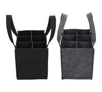 MALUGOGO 2 Pezzi Borsa per Vino in Feltro 6 Scomparti, Portabottiglie Leggero e Resistente Manico, per Conservare e Trasportare Bottiglie nella Vita Quotidiana come Regalo