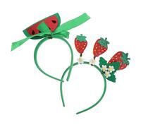 MALUGOGO 2 Pezzi Fasce per Chioma Design Anguria e Fragola Scintillante e Plastica, Resistenti allo Sbiadimento e Comode per Feste Estive a Tema