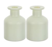 MALUGOGO 2 Pezzi Flacone Diffusore di Oli Essenziali in Vetro Verde 150ml Cilindrico Ricaricabile Resistente per Aromaterapia Elegante in Camera da Letto e Auto