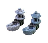 MALUGOGO 2 Pezzi Mini Torre per Piscina in Resina Decorazione per Vaso di Piante Ornamentale da Giardino per Scena Ombra e Spazi Esterni