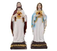 MALUGOGO 2 statue cattoliche della Sacra Famiglia in resina statuette religiose per mensole da tavolo ingresso decorazione cristiana Madonna della Grazia statuetta simbolica
