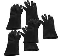 MALUGOGO 3 Paia Guanti per Shampoo per Chioma Impermeabili Antiscivolo Taglia l Guanti da Barbiere per Tintura e Colorazione Protezione Mani per Salone e Uso Domestico Nero