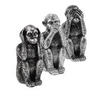 MALUGOGO 3 statuette di animali in resina sculture per la decorazione domestica non vedere il male Design resina mestiere per soggiorno ufficio scaffale display