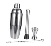 MALUGOGO 4 shaker per cocktail in acciaio inox con misurino e beccucci, per barista professionale, per miscelare bevande alcoliche e mixology per la casa