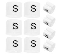 MALUGOGO 50 etichette bianche in plastica per grucce appendiabiti divisori con clip per scarpe, facile identificazione per casa e vendita al dettaglio, appendiabiti salvaspazio