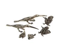 MALUGOGO 6 statue in miniatura di uccelli in ottone retrò vintage passero colibrì figurine piccole sculture di animali per libreria armadio arredamento bassa manutenzione design senza tempo