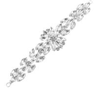 MALUGOGO Applicazione Decorativa a Forma di Fiore Occhi di Cavallo Bianco in Vetro e Argento per Abbigliamento Fai da Te e Accessori Chioma, Design Raffinato e Creativo