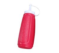 MALUGOGO Bottiglia Squeeze in Plastica Tappo Rosso per Salse Condimenti Design Sottile e Maneggevole per Olio Ketchup Maionese in Cucina