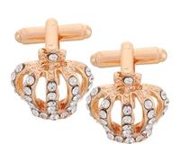 MALUGOGO Bottoni di Strass a Corona in Lega di Zinco Oro 2 Pezzi per Camicie Eleganti Uomo e Donna Design Francese Unico per Eventi Sociali e Business