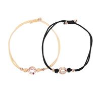 MALUGOGO Braccialetti per Coppie Regolabili in Lega e Corda Tecnologia di Connessione Touch per Relazioni a Distanza e Occasioni Speciali Eleganti e Intrecciati