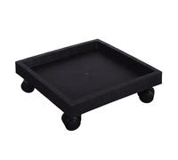 MALUGOGO Carrello Sottovaso con Ruote a Forma di Scatola in Plastica Nero, Supporto per Piante da Interno e Balcone con Forte Portata e Design Estetico Naturale