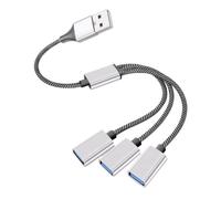 MALUGOGO Cavo di prolunga USB da 1 a 3 porte splitter hub multi-porta USB per computer e ricarica auto